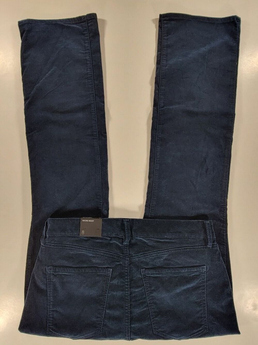 NEW White House Black Market WHBM Velvet Mini Boot Stretch Women's 8 Teal Pants - Picture 7 of 12